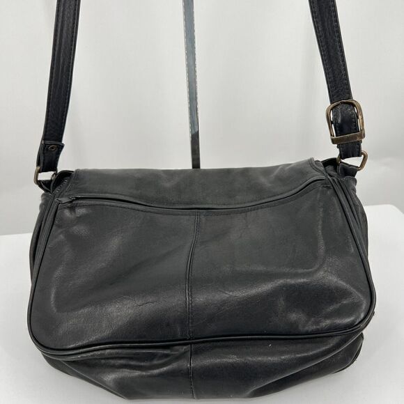 Derek Alexander Dali Soft Black Leather Crossbody Shoulder Bag Messenger - Picture 11 of 11
